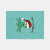 Frohe Weihnachtsoktopus Fleecedecke (Vorderseite (Horizontal))