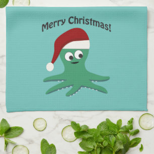 Frohe Weihnachtsoktopus Handtuch
