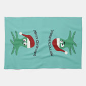 Frohe Weihnachtsoktopus Handtuch (Horizontal)