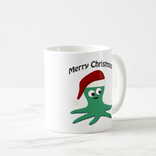 Frohe Weihnachtsoktopus Kaffeetasse (VorderseiteRechts)