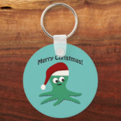 Frohe Weihnachtsoktopus Schlüsselanhänger (Vorderseite)