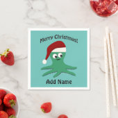 Frohe Weihnachtsoktopus Serviette (Beispiel)