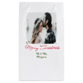 Frohe Weihnachtspaar Foto geben Namen glücklichen  Kleine Geschenktüte (Rückseite)
