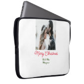 Frohe Weihnachtspaar Foto geben Namen glücklichen  Laptopschutzhülle (Vorne Rechts)
