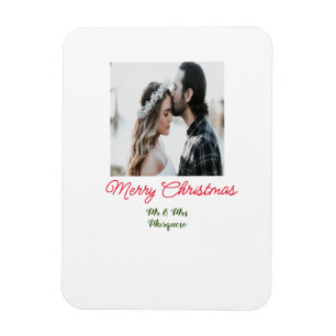 Frohe Weihnachtspaar Foto geben Namen glücklichen Magnet