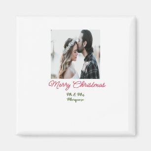 Frohe Weihnachtspaar Foto geben Namen glücklichen  Magnet