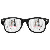 Frohe Weihnachtspaar Foto geben Namen glücklichen Partybrille (Vorderseite)