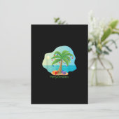 Frohe Weihnachtspalme mit Weihnachtsbeleuchtung Einladung (Stehend Vorderseite)