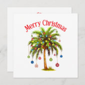 Frohe Weihnachtspalme Tree Light Hawaiian Tropical Dankeskarte (Vorne/Hinten)
