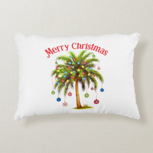 Frohe Weihnachtspalme Tree Light Hawaiian Tropical Dekokissen