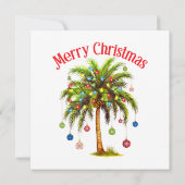 Frohe Weihnachtspalme Tree Light Hawaiian Tropical Einladung (Rückseite)