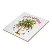 Frohe Weihnachtspalme Tree Light Hawaiian Tropical Fliese (Seite)
