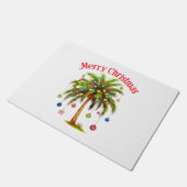 Frohe Weihnachtspalme Tree Light Hawaiian Tropical Fußmatte (Schrägansicht)
