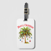 Frohe Weihnachtspalme Tree Light Hawaiian Tropical Gepäckanhänger (Vorderseite Vertikal)