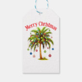 Frohe Weihnachtspalme Tree Light Hawaiian Tropical Geschenkanhänger (Rückseite)