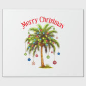 Frohe Weihnachtspalme Tree Light Hawaiian Tropical Geschenkpapier (Flach)