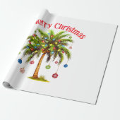Frohe Weihnachtspalme Tree Light Hawaiian Tropical Geschenkpapier (Ungerollt)