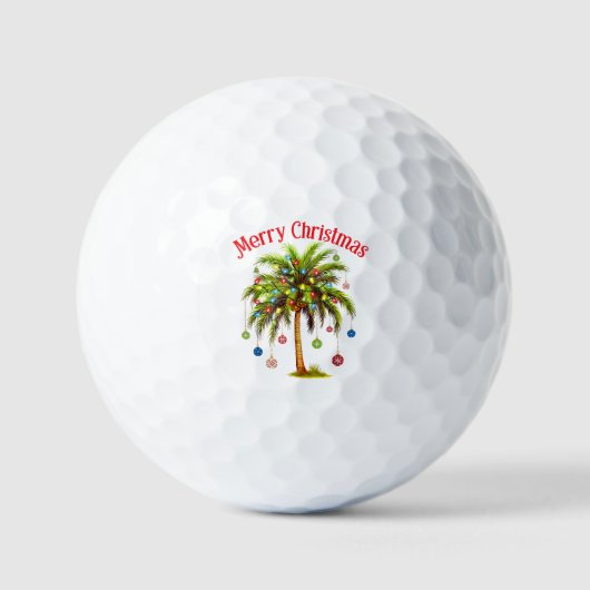Frohe Weihnachtspalme Tree Light Hawaiian Tropical Golfball (Vorderseite)