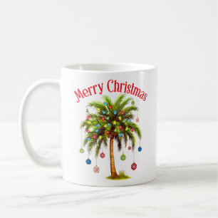 Frohe Weihnachtspalme Tree Light Hawaiian Tropical Kaffeetasse