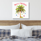 Frohe Weihnachtspalme Tree Light Hawaiian Tropical Leinwanddruck (Insitu (Schlafzimmer))