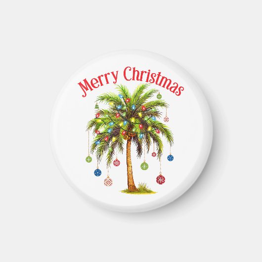 Frohe Weihnachtspalme Tree Light Hawaiian Tropical Magnet (Vorne)