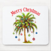 Frohe Weihnachtspalme Tree Light Hawaiian Tropical Mousepad (Vorne)