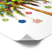 Frohe Weihnachtspalme Tree Light Hawaiian Tropical Poster (Ecke)