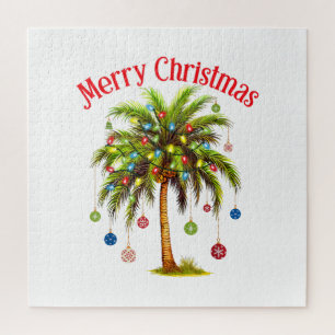 Frohe Weihnachtspalme Tree Light Hawaiian Tropical Puzzle
