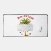 Frohe Weihnachtspalme Tree Light Hawaiian Tropical Schreibtischunterlage (Tastatur & Maus)