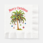 Frohe Weihnachtspalme Tree Light Hawaiian Tropical Serviette (Vorderseite)