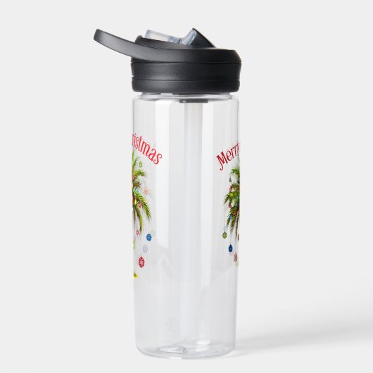 Frohe Weihnachtspalme Tree Light Hawaiian Tropical Trinkflasche (Rechts)