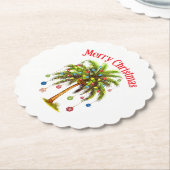 Frohe Weihnachtspalme Tree Light Hawaiian Tropical Untersetzer (angewinkelt)