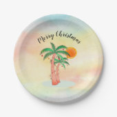 Frohe Weihnachtspalmen Pappteller (Vorderseite)
