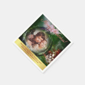 Frohe Weihnachtspass Bauble Ornament Bild Rahmen Serviette (Ecke)