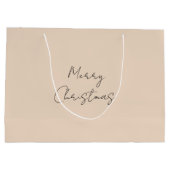 Frohe Weihnachtspastel Custom Color Beige Brown Große Geschenktüte (Rückseite)