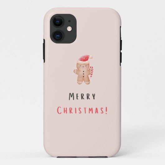 Frohe Weihnachtspastel Pink Gingerbread Case-Mate iPhone Hülle (Rückseite)