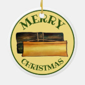 Frohe Weihnachtspasteles Puerto Rico Banana Cakes Keramik Ornament (Hinten)