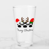 Frohe Weihnachtspaws 16oz Pint Glas (Vorderseite)