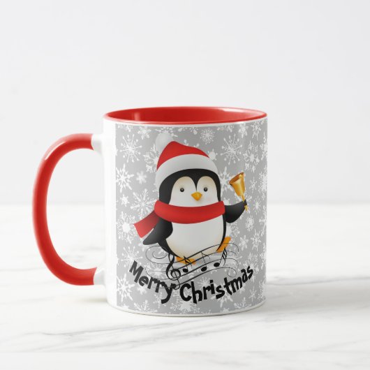 Frohe Weihnachtspenguin personalisiert Tasse (Links)