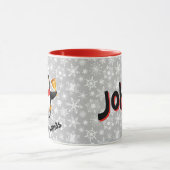 Frohe Weihnachtspenguin personalisiert Tasse (Zentrum)