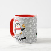 Frohe Weihnachtspenguin personalisiert Tasse (Vorderseite Links)