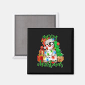 Frohe Weihnachtspenguin Tree Lights Weihnachtsmann Magnet (Vorderseite/Rückseite)