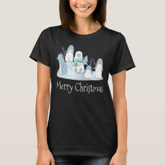 Frohe Weihnachtspenguins Polar Bear Pop Art Chris T-Shirt