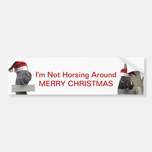 Frohe Weihnachtspferde Autoaufkleber (Vorne)