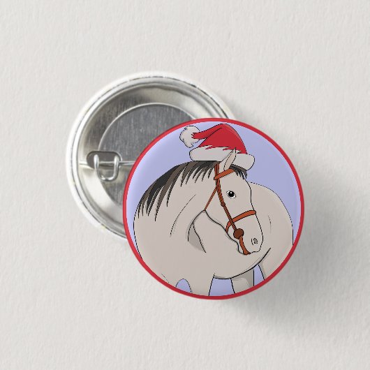 Frohe Weihnachtspferde Button (Vorne & Hinten)