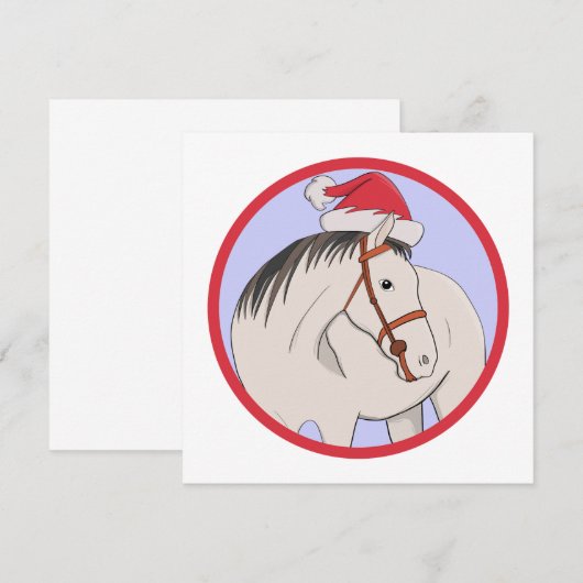 Frohe Weihnachtspferde Einladung (Vorne/Hinten)