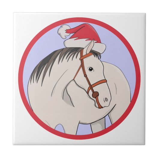 Frohe Weihnachtspferde Fliese (Vorderseite)