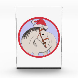 Frohe Weihnachtspferde Fotoblock