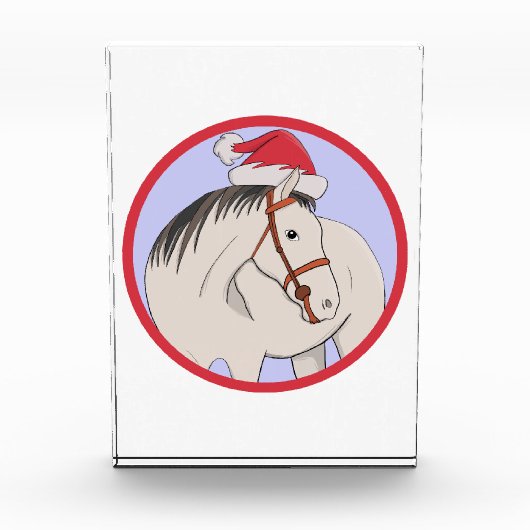 Frohe Weihnachtspferde Fotoblock (Vorderseite)