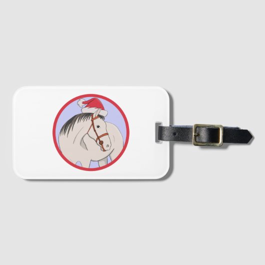 Frohe Weihnachtspferde Gepäckanhänger (Vorderseite (Horizontal))